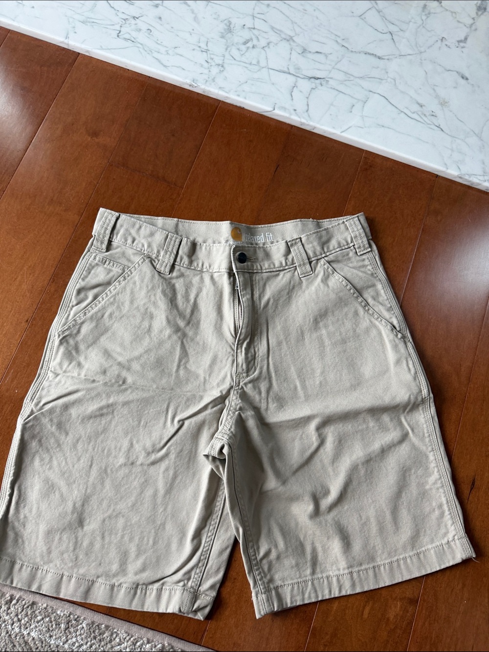 Carhartt Men's Flat Front Tan Work Shorts-Relaxed fit